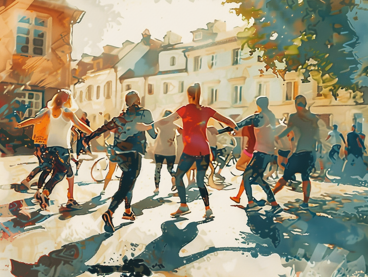 Група людей різного віку під час тренування